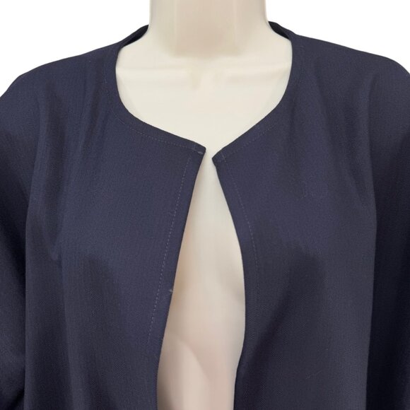 Chic Navy Women's wool open front jacket - Picture 2 of 12